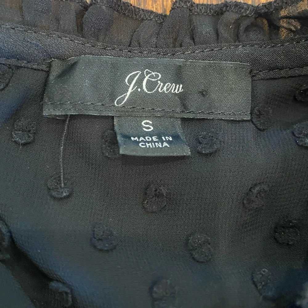 J Crew Black‎ Swiss dot Top Size Small